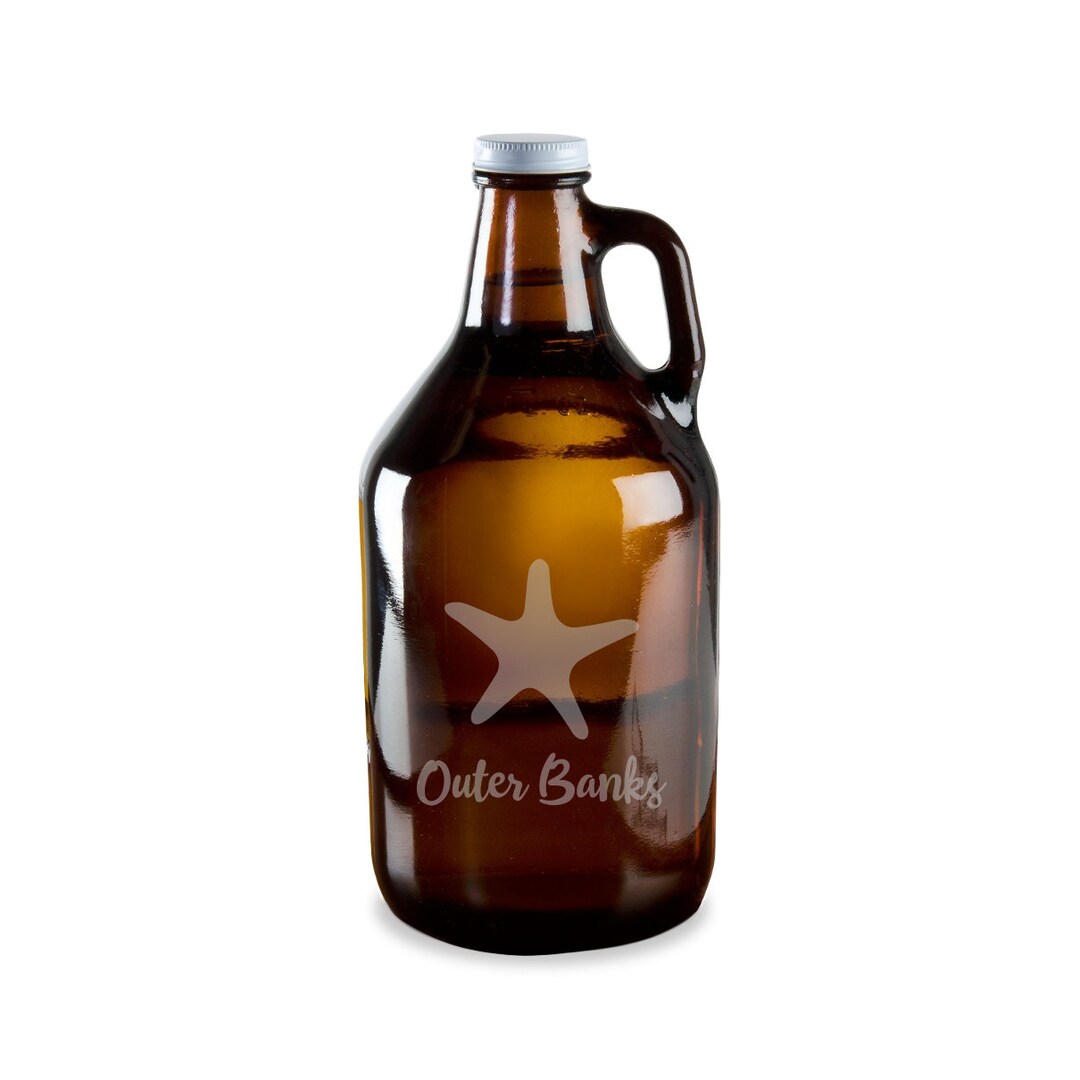 Starfish Outer Banks Shore Point Beach 64 Ounce Beer Wine Growler Etsy