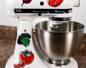 Watercolor Vegan Fresh Veggies Kitchenaid Mixer Mixing Machine Decal Art Wrap