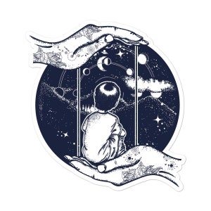 Peuter Starscape Embrace-vinyl decal voor auto, MacBook, of andere laptop (vele maten beschikbaar)
