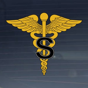 US Army Division - Medical Specialist Corps Emblem Reflective Indoor Outdoor Vinyl Decal - Multiple Sizes available