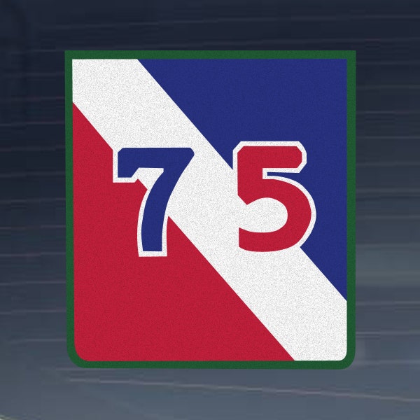 US Army Division - 75th Infantry Reflective Indoor Outdoor Vinyl Decal - Multiple Sizes available