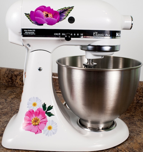 Pretty Garden Flower Kitchenaid Mixer Mixing Machine Decal Art Set