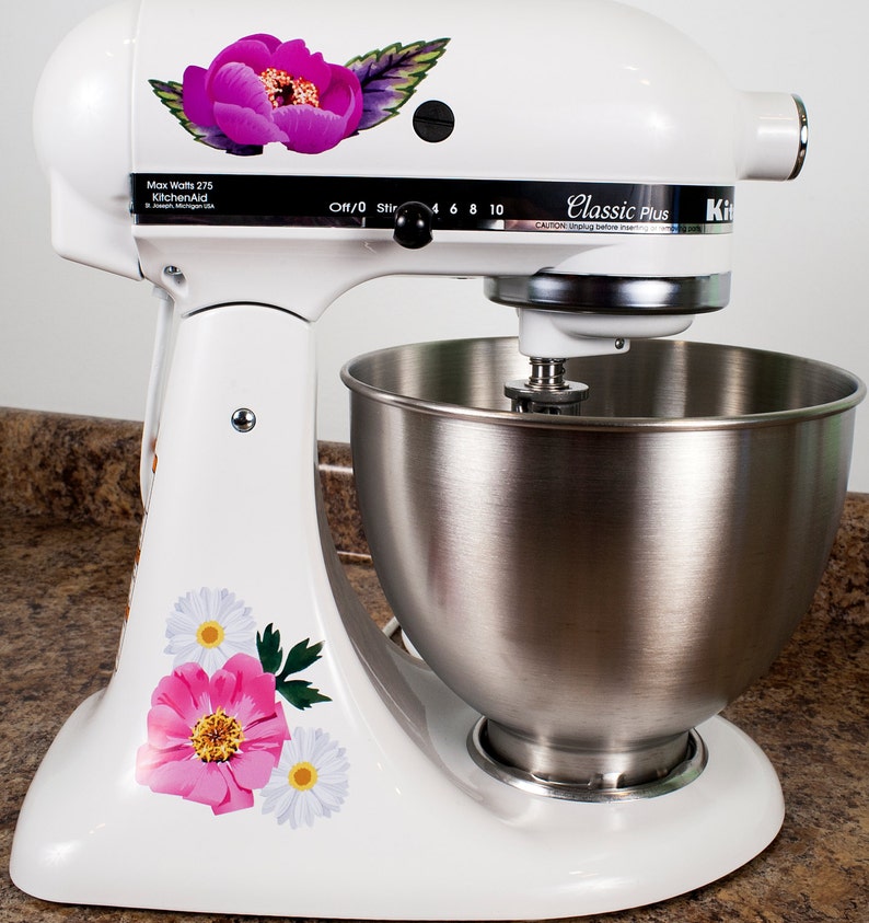 Pretty Garden Flower Kitchenaid Mixer Mixing Machine Decal Art Etsy