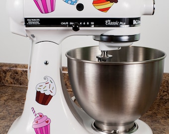 Colorful Cupcakes Kitchenaid Mixer Mixing Machine Decal Art Wrap