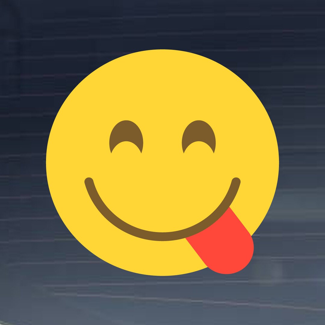 Savoring Food Face Emoji - Vinyl Decal for Laptop, Windows, Glass and ...