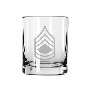 Amerikanska armén - Sergeant First Class E-7 Axelärm Tyg Etsade Stenar Glas
