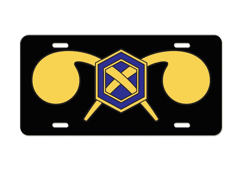 Chemical Corps Emblem Aluminum License Plate US Army Division