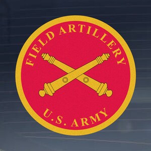 アメリカ陸軍師団 - 野戦砲兵プレート反射屋内屋外ビニールデカール - 複数のサイズあり