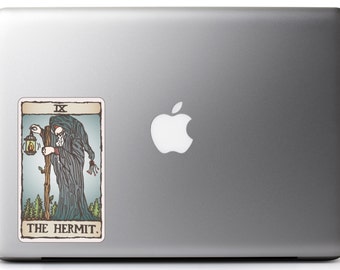 The Hermit Tarot Card Fortune Telling Full Color - Vinyl Decal for Laptop,  Windows, Glass and Cars Sticker