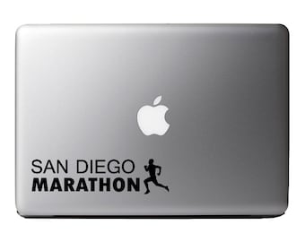 San Diego Marathon Runner Male Vinyl Decal for Cars, Laptops, Glass, and more (Many Colors and Sizes Available)