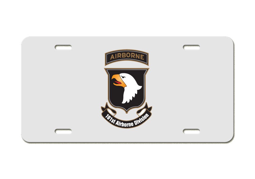 thumbnail image 2 of 101st Airborne Screaming Eagles Military License Plate Frame – Black ABS Plastic 2 of 6
