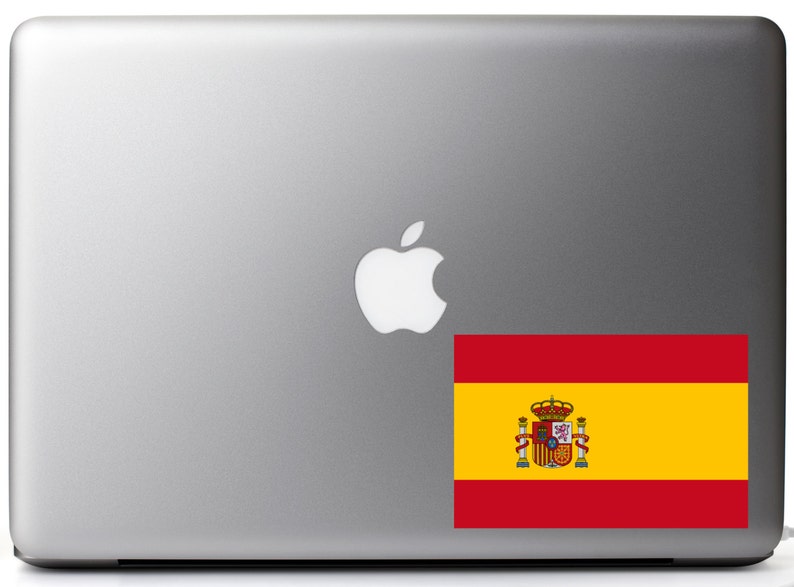 Kingdom of Spain Country Pride Flag Full Color Vinyl Decal for MacBook Laptop Tattoo Glitter Love Sticker Window Car image 1
