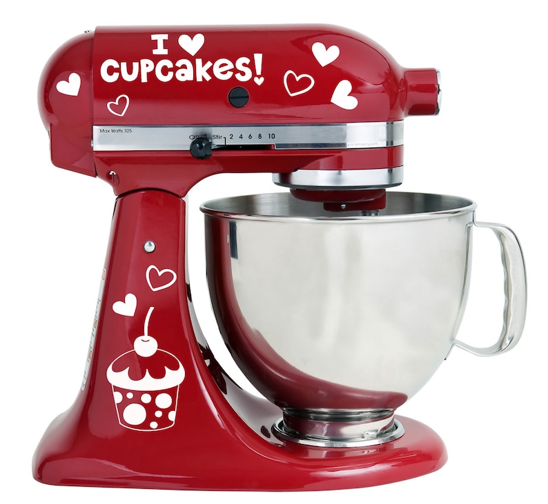I Love Cupcakes With Cupcake Design Kitchenaid Mixer Mixing Etsy