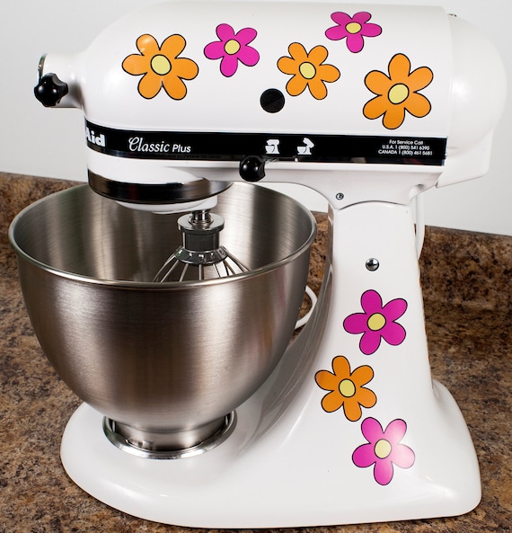 Hippy Flowers Bakery Kitchenaid Mixer Mixing Machine Decal Art Wrap 