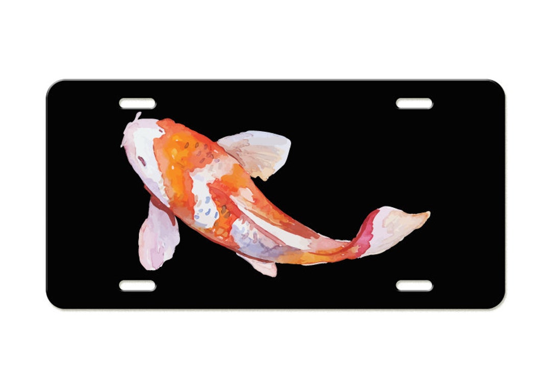 Watercolor Koi Fish Aluminum License Plate Etsy