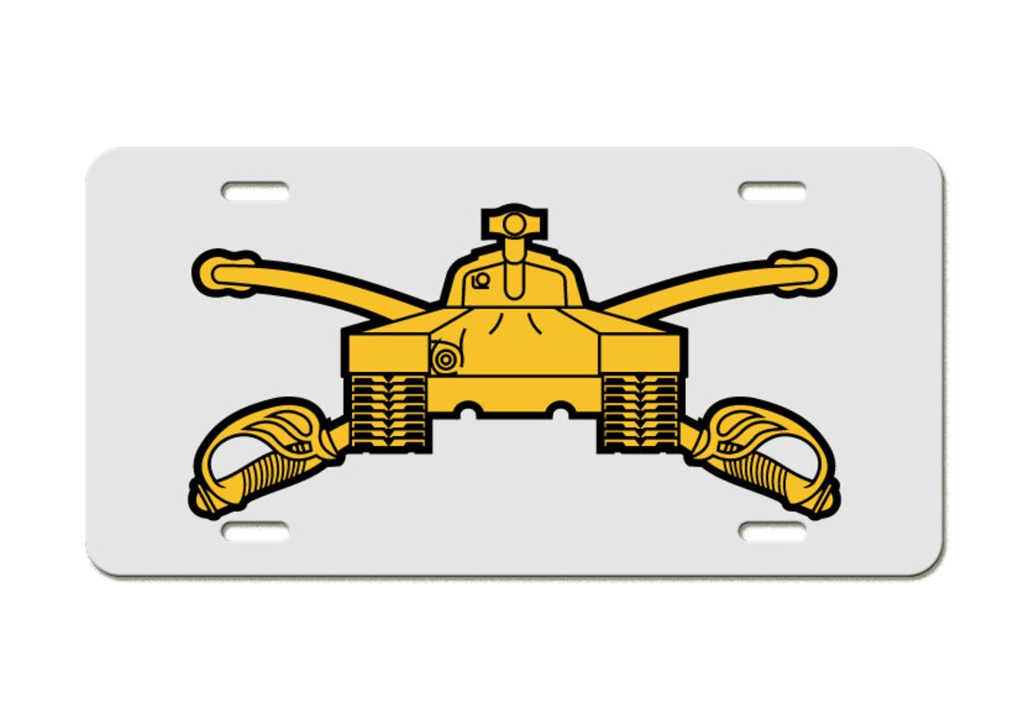 US Army Division Armor Branch Emblem Aluminum License Etsy