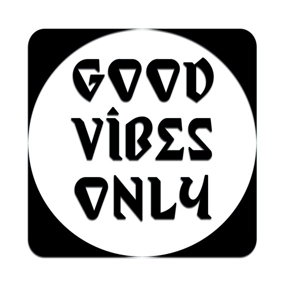 Vinyl Decal for Apple MacBook Dell Laptops Many colors and sizes available Good Vibes Only Text in Square