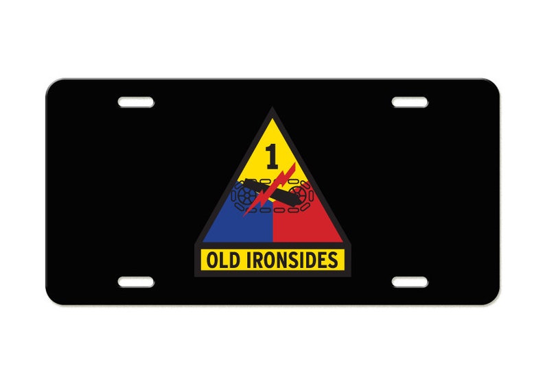 Aluminum License Plate 1st Armored Division US Army