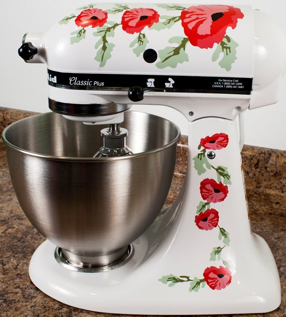 Coquelicot rouge fleurs aquarelle Kitchenaid Mixer mélange - Etsy France