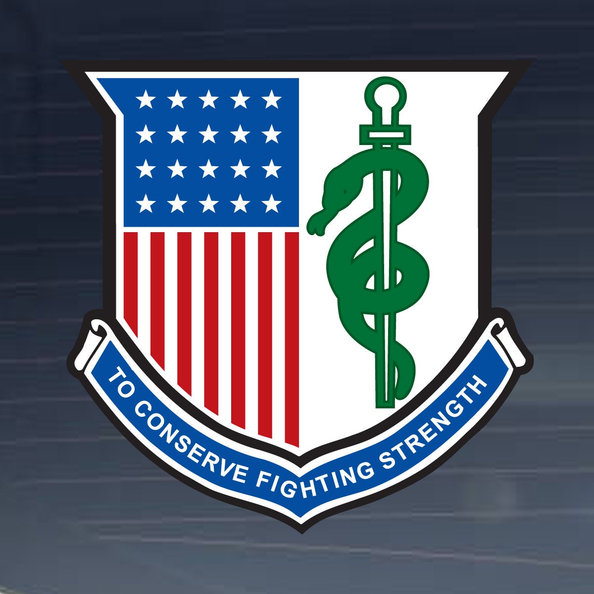 US Army Division - Medical Corps Insignia Full Color Vinyl Decal