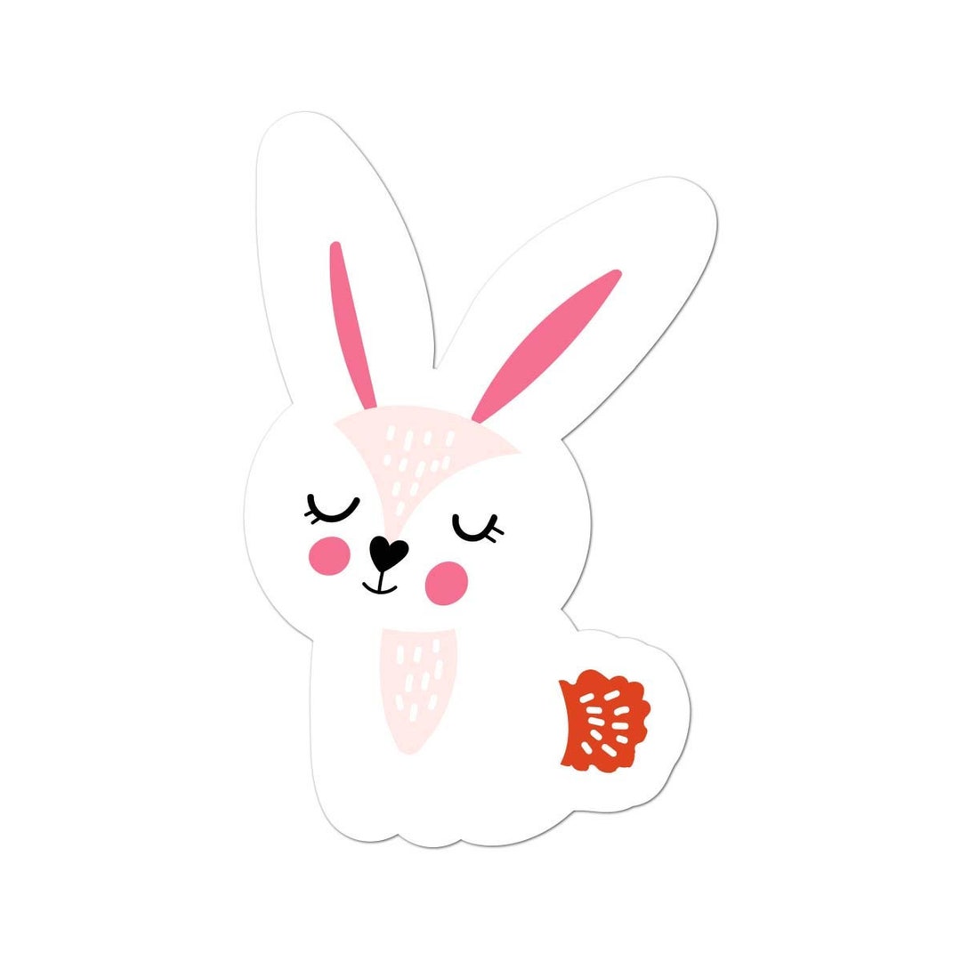 Smiling Spring Bunny Rabbit - Vinyl Decal for Car, Macbook, or Other ...