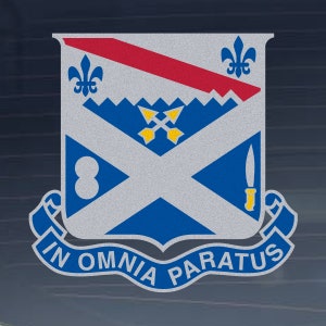 アメリカ陸軍師団 - 第 18 歩兵連隊反射屋内屋外ビニール デカール - 複数のサイズがあります