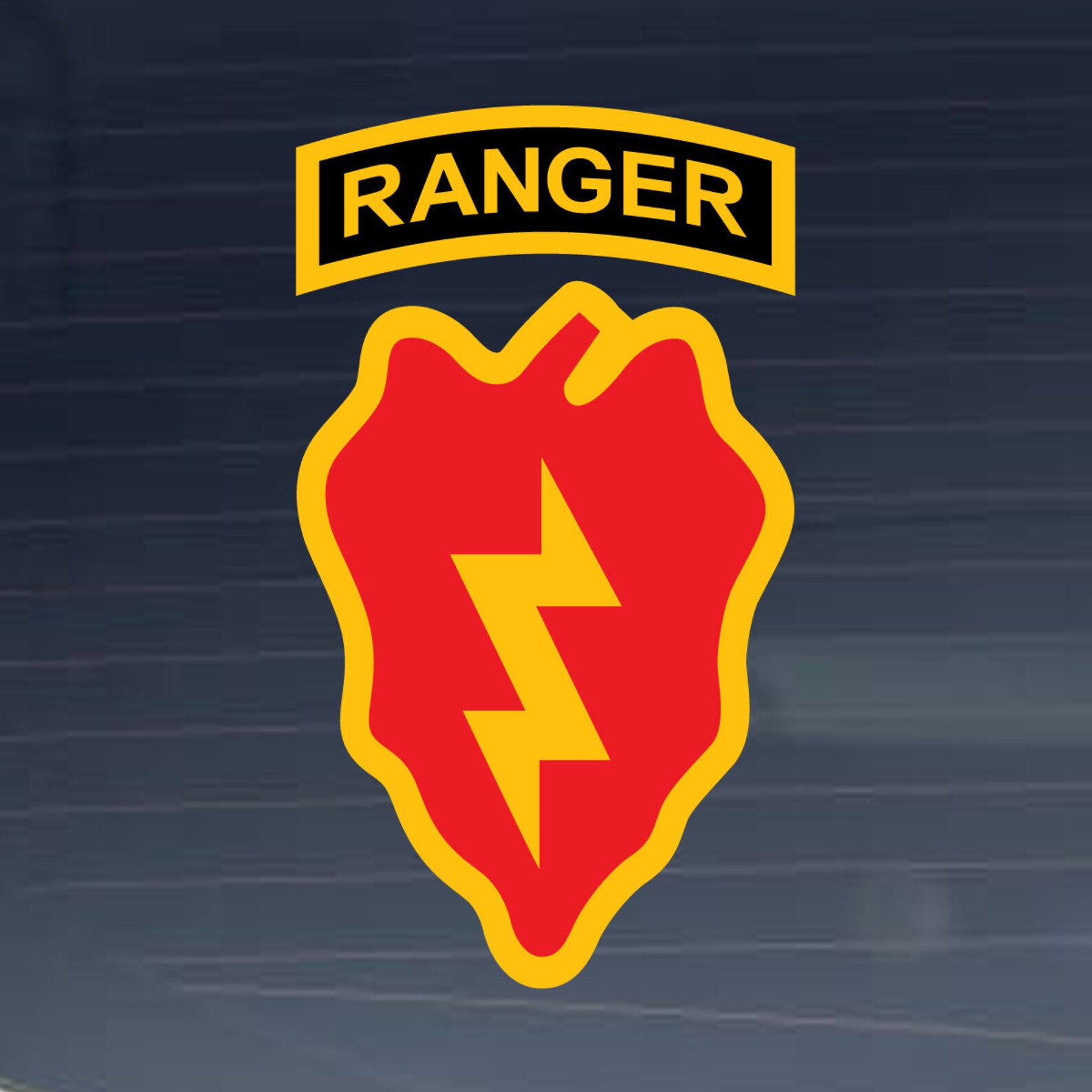 US Army Division 25th Infantry Ranger Tab Indoor Outdoor Vinyl Decal Multiple Sizes Available Etsy