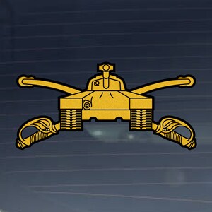US Army Division - Armor Branch Emblem Reflective Indoor Outdoor Vinyl Decal - Multiple Sizes available