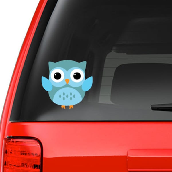 Cute Little Owl # 8 Full Color - Vinyl Decal for Car, Macbook, or Other Laptop (Many sizes available)