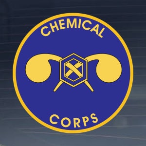 アメリカ陸軍師団 - 化学部隊プレート フルカラー ビニール デカール 屋内屋外用ビニール デカール - 複数のサイズ