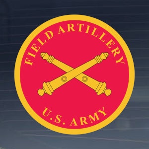 アメリカ陸軍師団 - 野戦砲兵隊用プレート フルカラービニールデカール 屋内屋外用ビニールデカール - 複数のサイズ