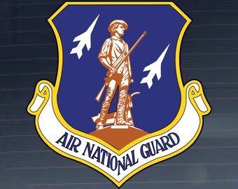US Army Division - Air National Guard Shield Full Color Vinyl Decal Indoor Outdoor Vinyl Decal - Multiple Sizes