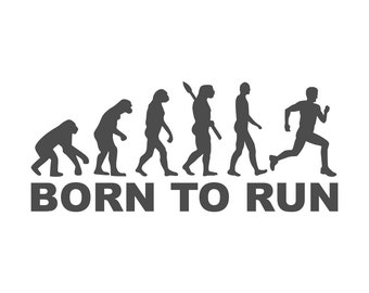 Born to Run Evolution Line  Vinyl Decal (Many colors and sizes available)