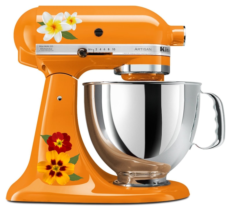 Pretty Lily and Garden Flower Kitchenaid Mixer Mixing Machine Decal Art ...