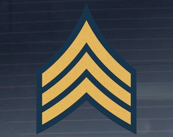 US Army Division - US Army Rank Sergeant First Class E-7  Reflective Reflective Indoor Outdoor Vinyl Decal - Multiple Sizes available