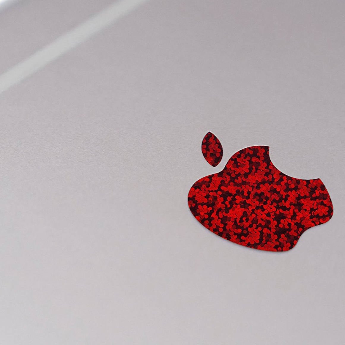 Red Glitter Color Changer Overlay for Apple iPhone 14 Logo