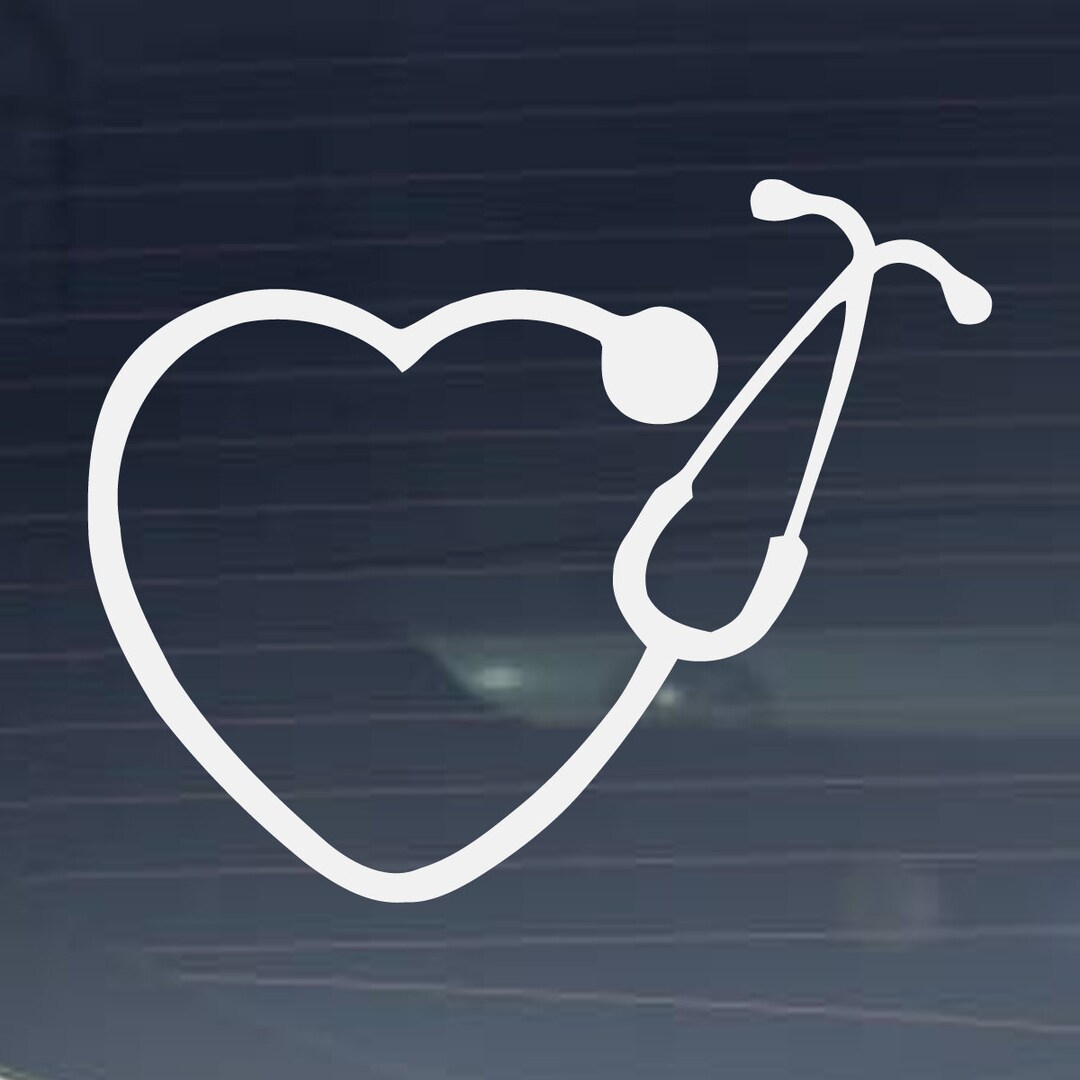 Stethoscope Heart Vinyl Decal for Cars, Laptops, Glass, and More many