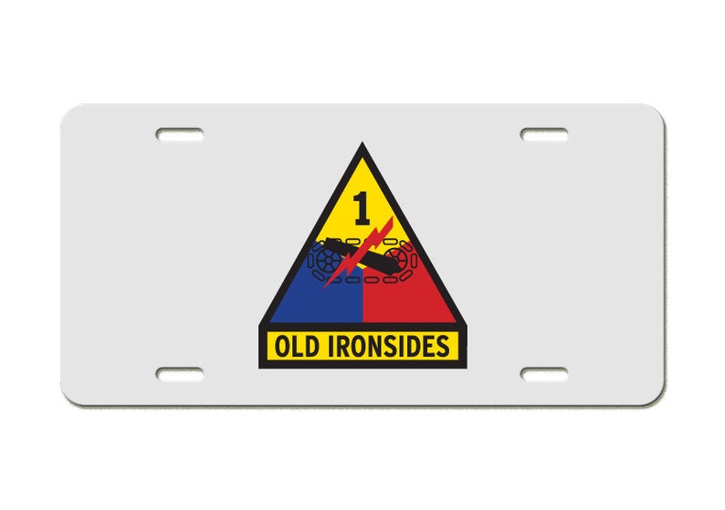 Aluminum License Plate 1st Armored Division US Army