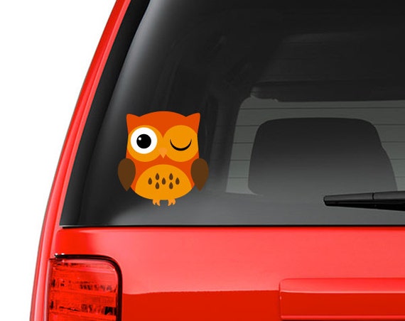 Cute Little Owl 3 Full Color Vinyl Decal For Car Macbook Etsy