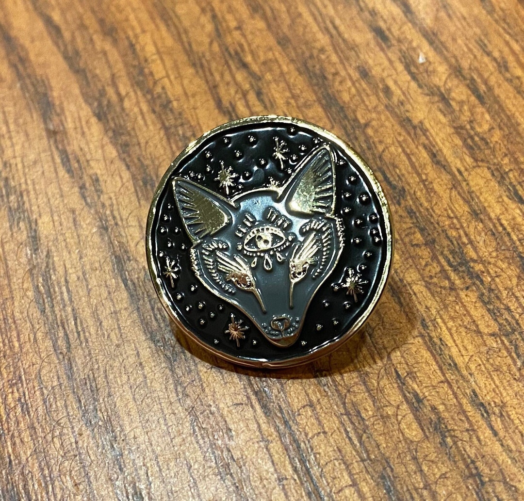 Third Eye Fox Boho Badge Enamel PinBrooch for Jacket Tote Hand Bag ...