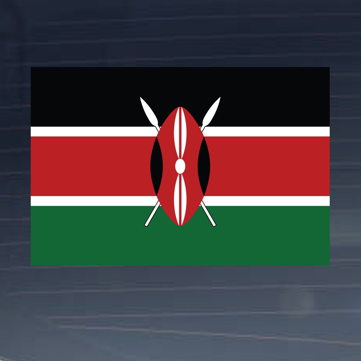 Kenya Country National Flag Decal Full Color Vinyl Sticker Etsy