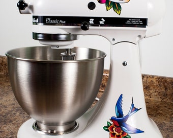 Love Bird Tattoo Art Style Kitchenaid Mixer Mixing Machine Decal Art Wrap