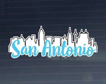 San Antonio Texas Skyline Decal Full Color - Vinyl Sticker Decal for cars, laptops, tablets, water bottles and more
