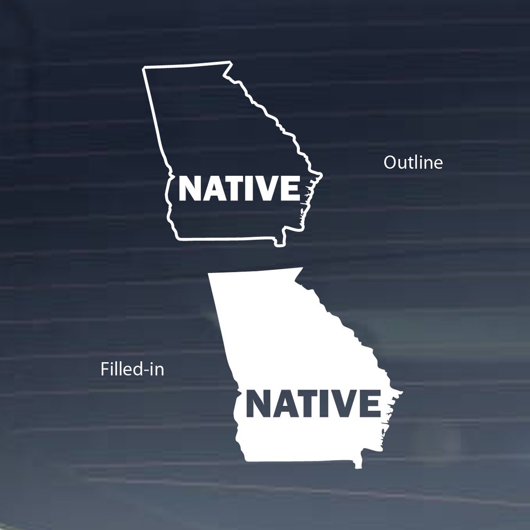 Georgia Native Sticker Georgia Native State Shape Vinyl Decal (many Colors and Sizes Available ...