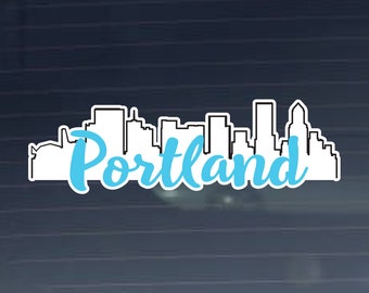 Portland Oregon Skyline Decal Full Color - Vinyl Sticker Decal for cars, laptops, tablets, water bottles and more