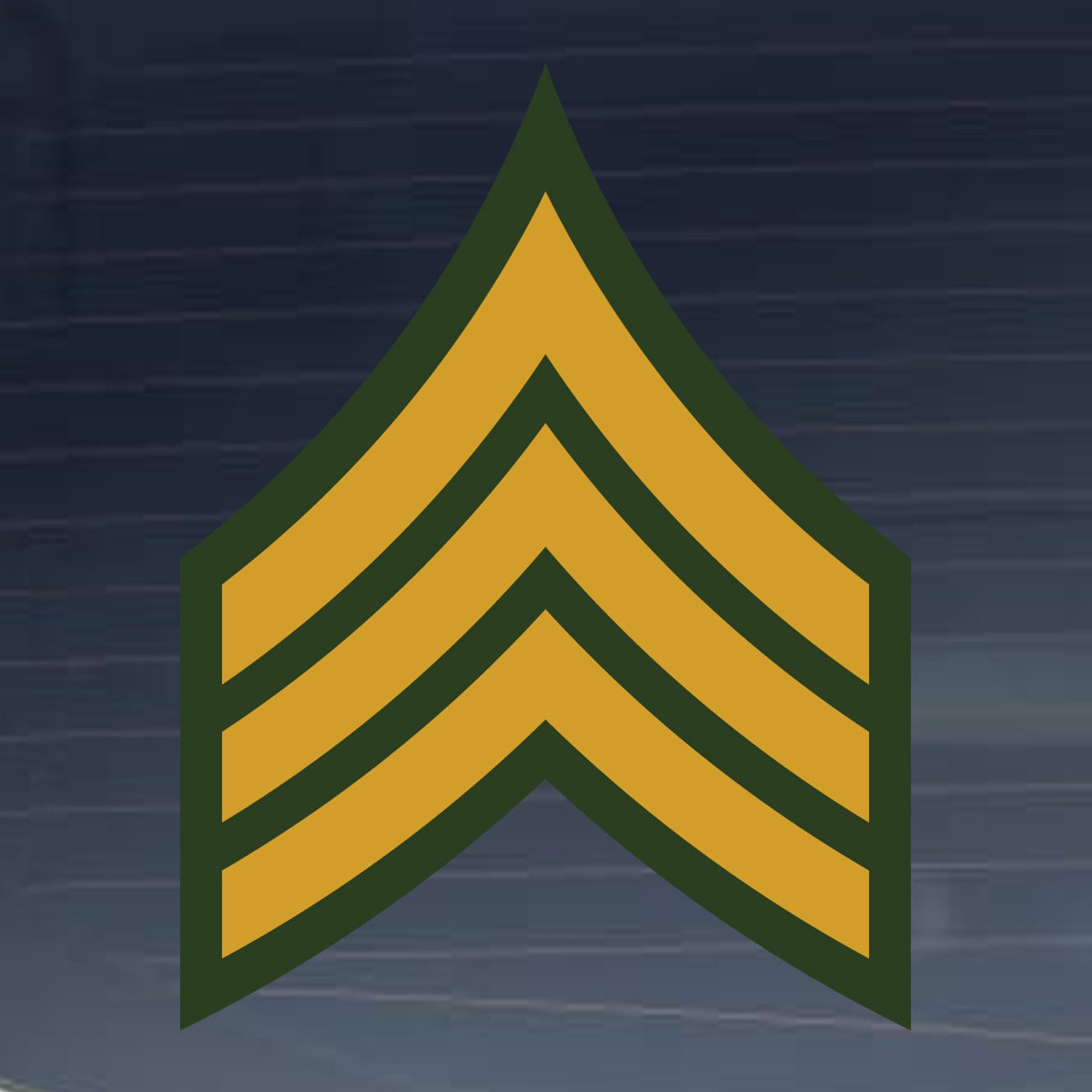 US Army Rank - Sergeant E-5 Green Full Color Vinyl Decal Indoor Outdoor ...