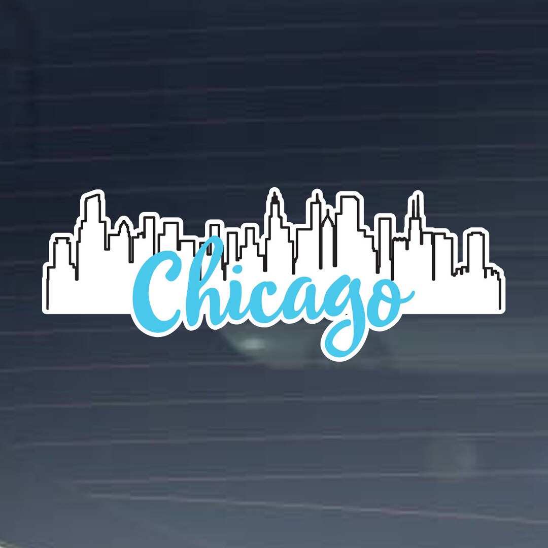 Chicago Window Sticker Chicago Illinois City Skyline Decal Full Color - Vinyl Sticker Decal ...
