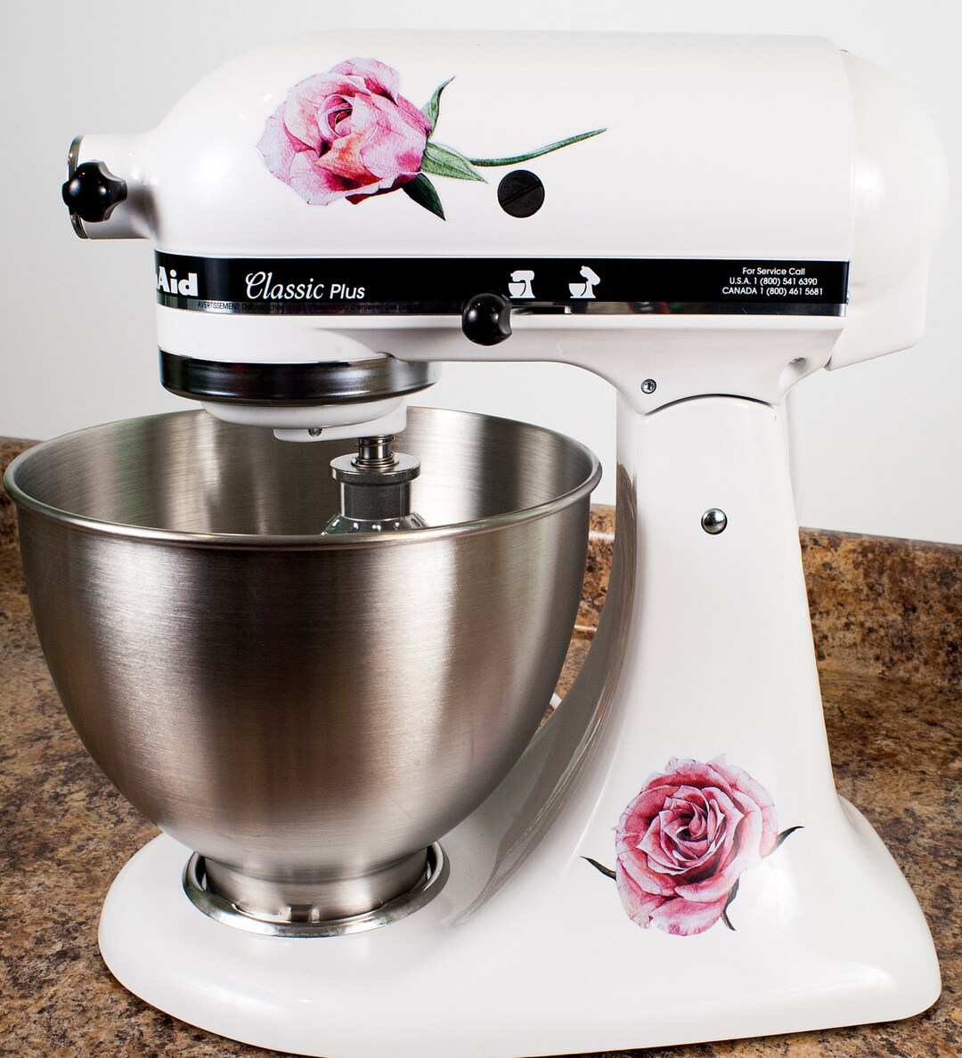 Victorian Roses Floral Bakery Kitchenaid Mixer Mixing Machine Decal Art