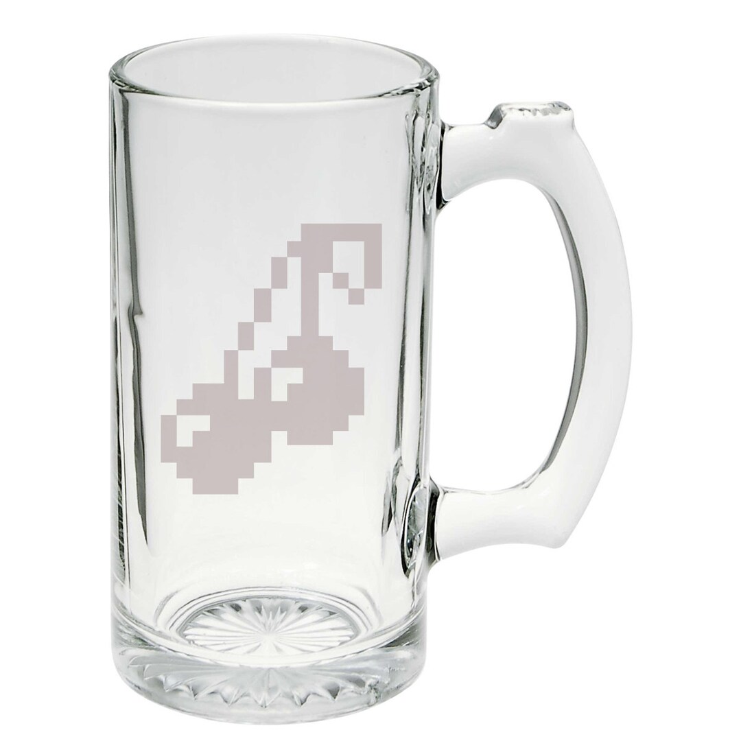 8 Bit Cherries Gaming Video Game Hand Etched Mug 16 Ounce Beer Etsy