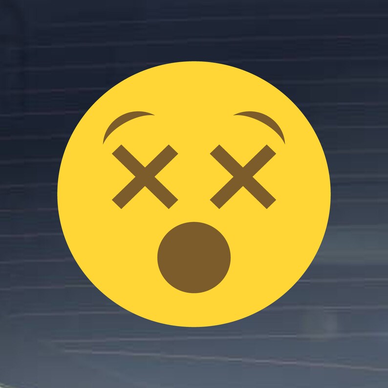 Face With Crossedout Eyes Emoji Vinyl Decal for Laptop Etsy
